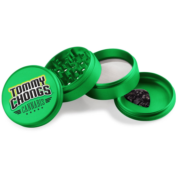 Beamer x Tommy Chong Aircraft Grade Aluminum LIFETIME WARRANTY 63mm 4-Piece Grinder (Full Color Designs)