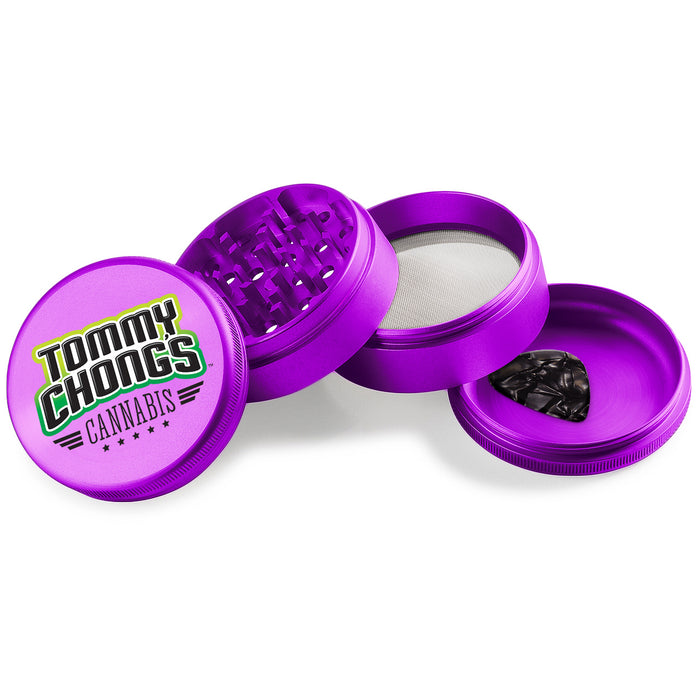 Beamer x Tommy Chong Aircraft Grade Aluminum LIFETIME WARRANTY 63mm 4-Piece Grinder (Full Color Designs)