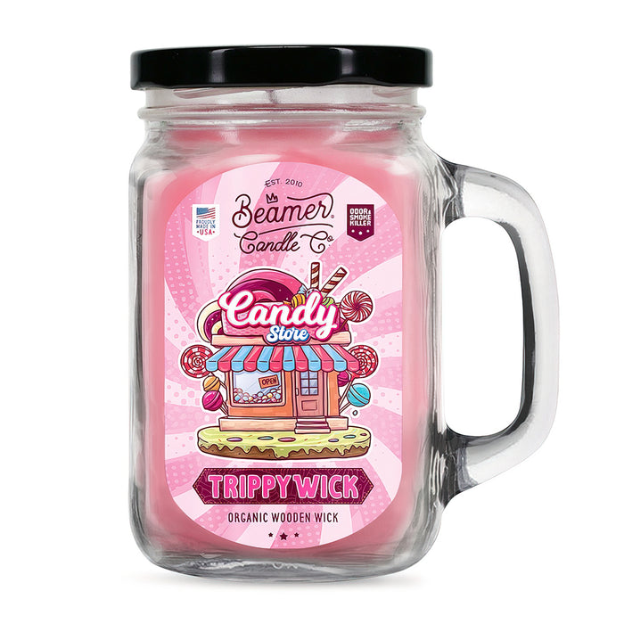 Beamer Candle Co. - Large Trippy Wick - Odor & Smoke Killer Collection - USA Made - 90 Hour Burn Time