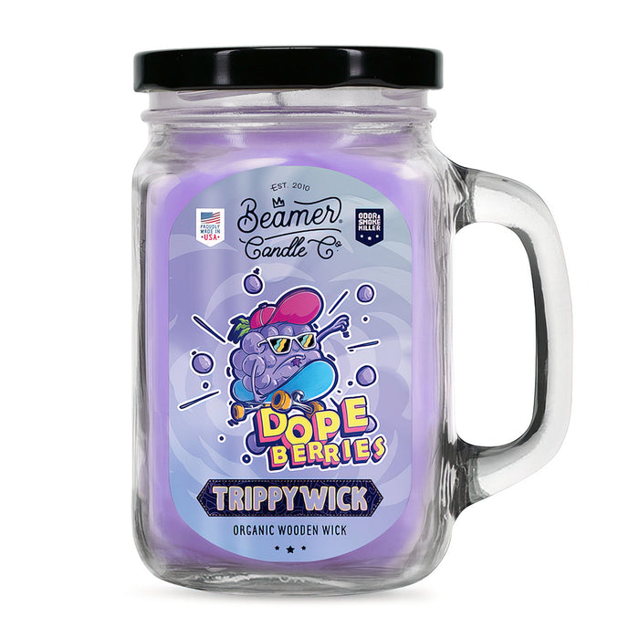 Beamer Candle Co. - Large Trippy Wick - Odor & Smoke Killer Collection - USA Made - 90 Hour Burn Time