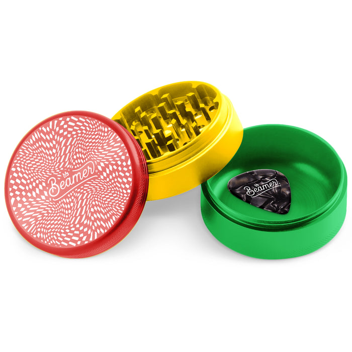Beamer Aircraft Grade Aluminum LIFETIME WARRANTY "Double Extendo" 3-Piece 63mm Grinder