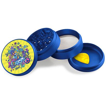 Beamer Aircraft Grade Aluminum LIFETIME WARRANTY 63mm 4-Piece Grinder (Full Color Designs)
