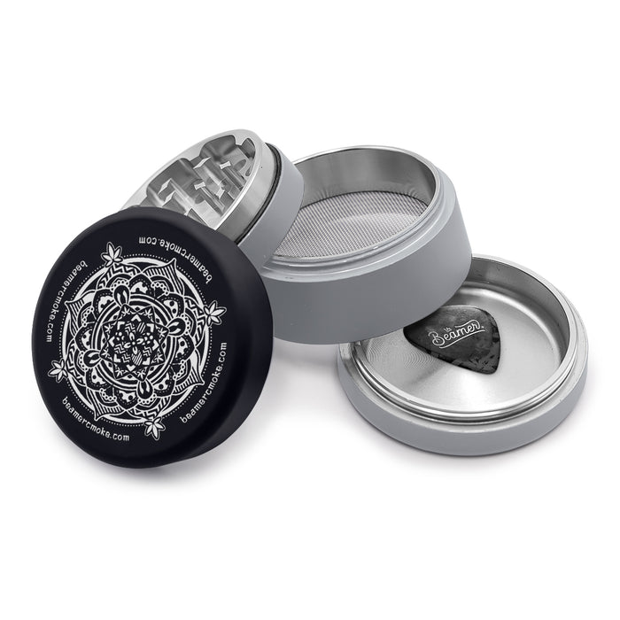 Beamer Aircraft Grade Aluminum LIFETIME WARRANTY "Gripper 3000" Soft Touch 63mm 4-Piece Grinder