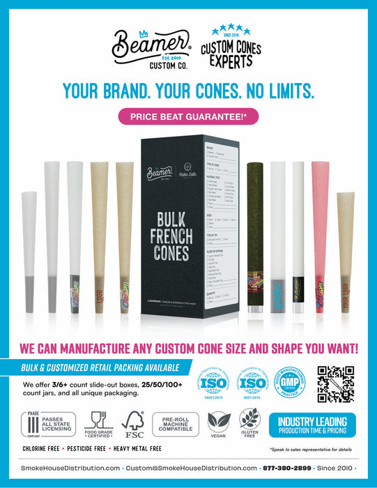 Beamer Custom Co. - Custom Cones - Retail Packs - 3ct, 4ct, 6ct, 8ct - 1 1/14 & King Size