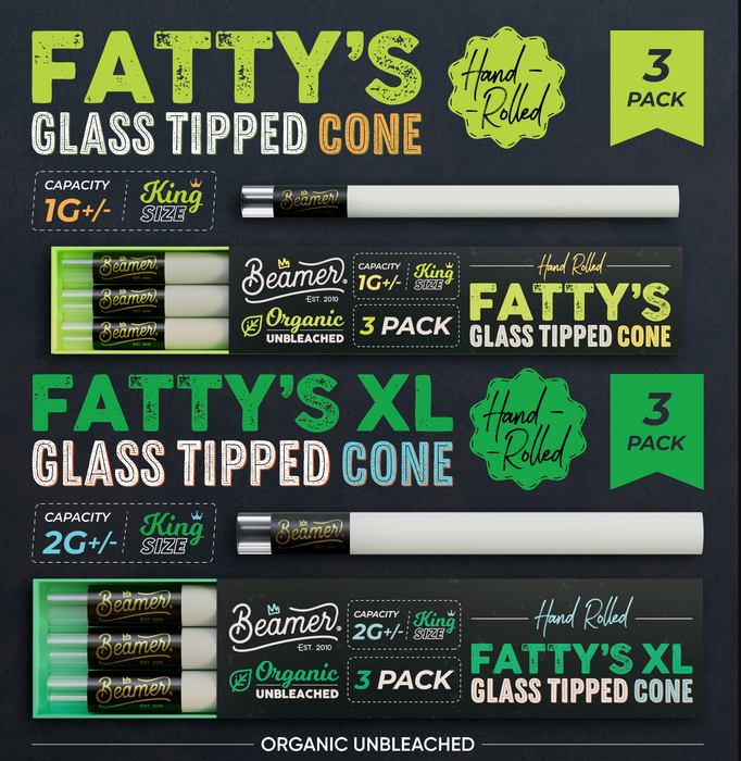 Fatty's Organic Unbleached Glass-Tipped Cones