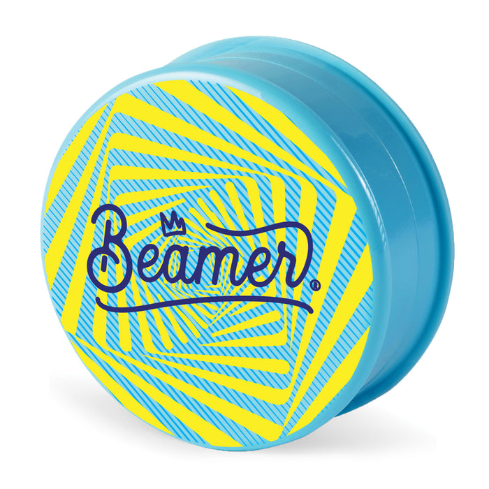 Beamer Virgin Acrylic 3-Piece 90mm Grinder W/ Storage Compartment - Prime Edition - Full Color Mixed Designs
