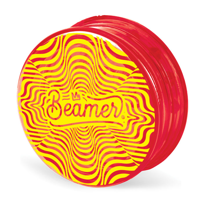 Beamer Virgin Acrylic 90mm 3-Piece Grinder W/ Storage Compartment - Stellar Edition - Full Color Mixed Designs