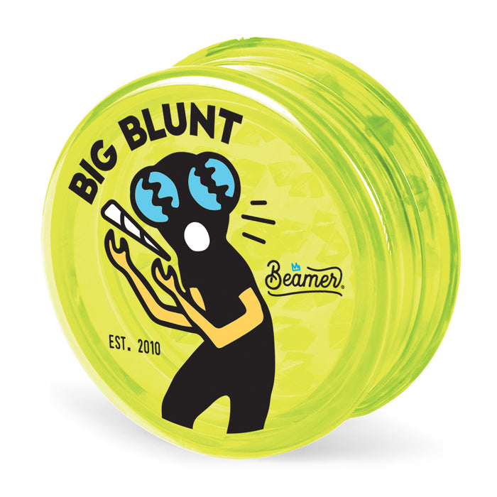 Beamer Virgin Acrylic 3-Piece 90mm Grinder W/ Storage Compartment - Prime Edition - Full Color Mixed Designs