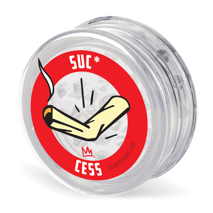 Beamer Virgin Acrylic 90mm 3-Piece Grinder W/ Storage Compartment - Stellar Edition - Full Color Mixed Designs