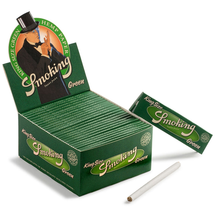 Smoking Green Hemp King Size Rolling Papers - 50-Ct Display