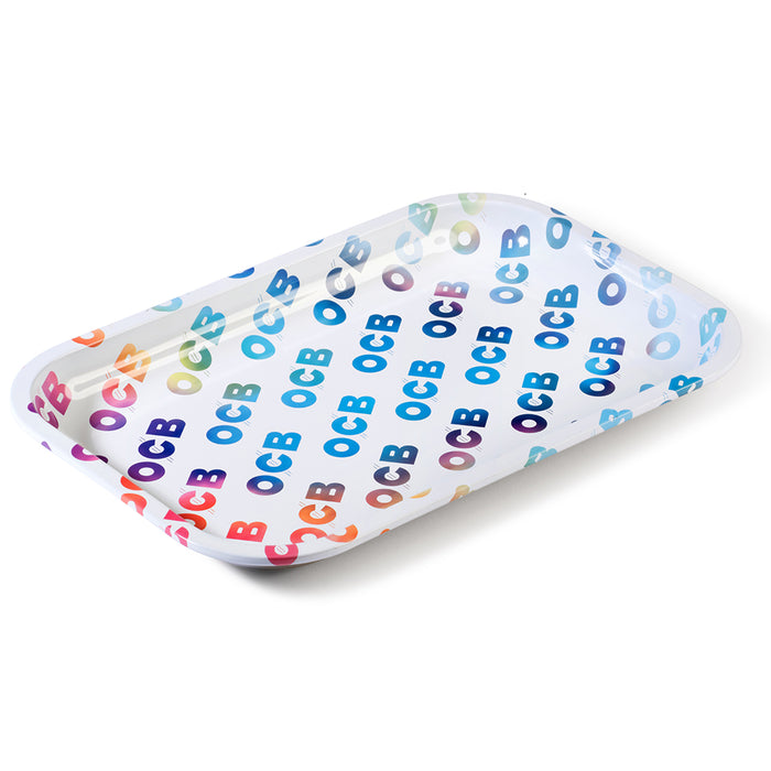 OCB Medium Metal Rolling Tray, Rainbow - 11.5" x 7.5"