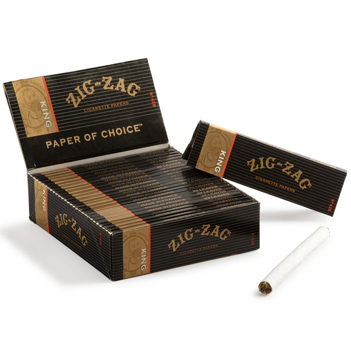 Zig Zag Black King Size Rolling Papers - 24-Ct Display