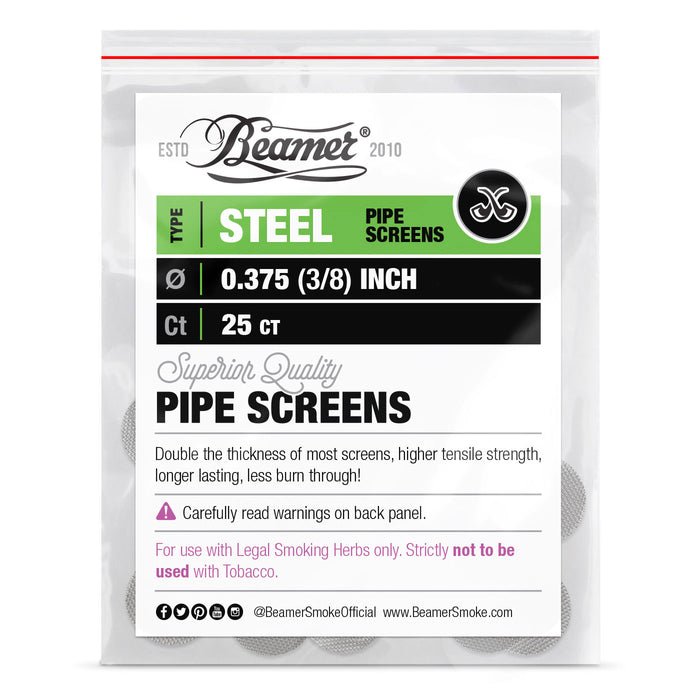 Beamer Double Thick Steel Pipe Screens, 0.375" - 25-Ct Bag