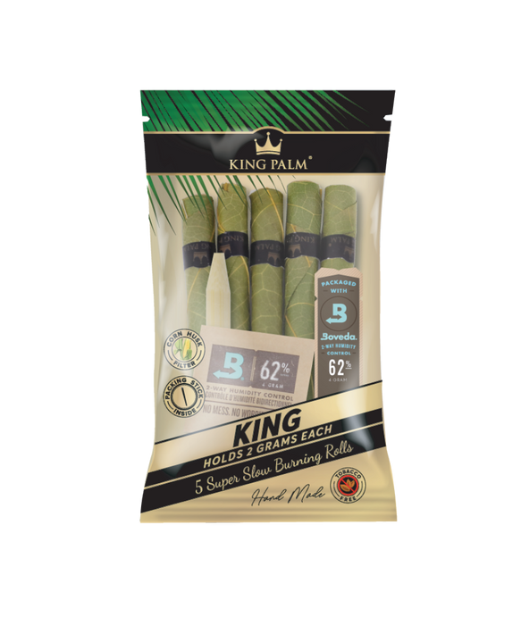 King Palm King Size Pre Rolled Palm Leaf 5-Ct Pack - 15-Ct Display