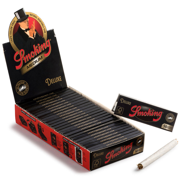 Smoking Brand Deluxe 1 1/4 Size Rolling Papers - 25-Ct Display