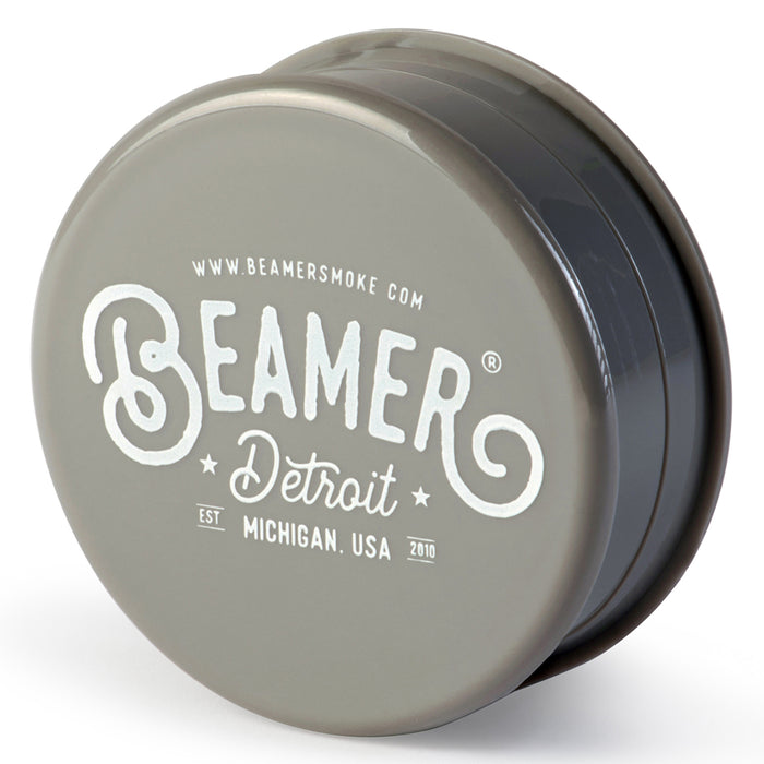 Beamer Virgin Acrylic 90mm 3-Piece Grinder W/ Storage Compartment - Detroit Logo Design