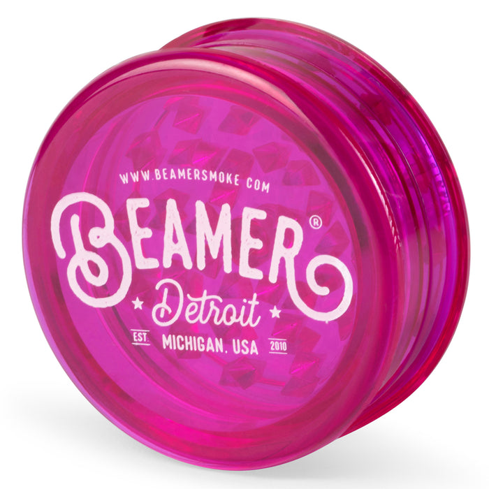Beamer Virgin Acrylic 90mm 3-Piece Grinder W/ Storage Compartment - Detroit Logo Design