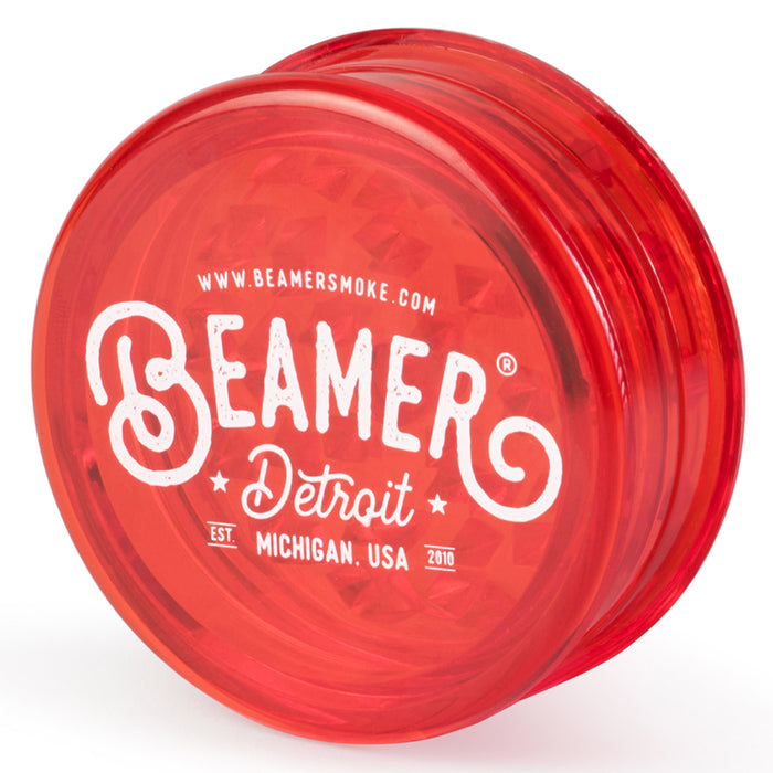 Beamer Virgin Acrylic 90mm 3-Piece Grinder W/ Storage Compartment - Detroit Logo Design