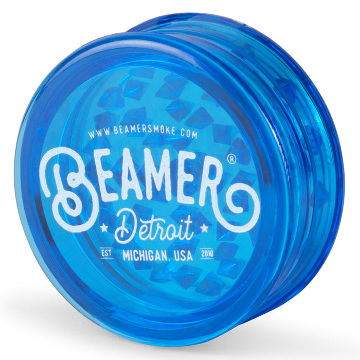 Beamer Virgin Acrylic 90mm 3-Piece Grinder W/ Storage Compartment - Detroit Logo Design