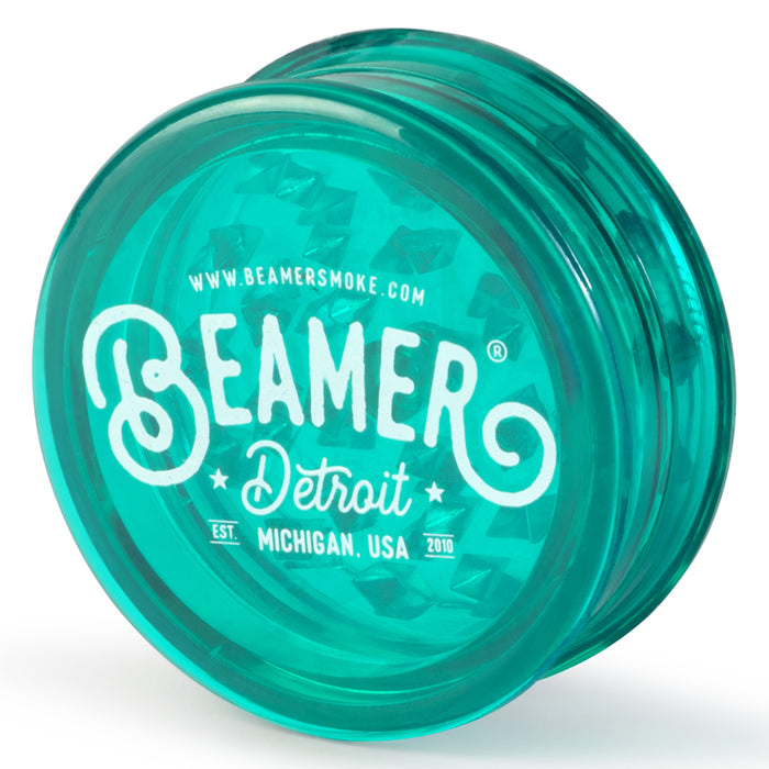 Beamer Virgin Acrylic 90mm 3-Piece Grinder W/ Storage Compartment - Detroit Logo Design