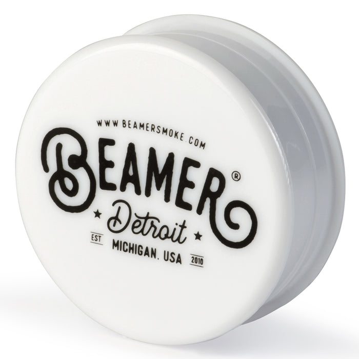 Beamer Virgin Acrylic 90mm 3-Piece Grinder W/ Storage Compartment - Detroit Logo Design