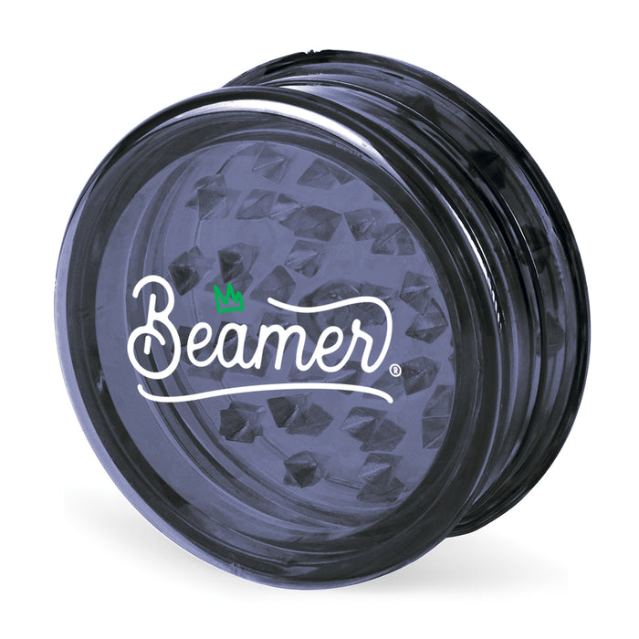 Beamer Virgin Acrylic 3-Piece 90mm Grinder W/ Storage Compartment - Crown Logo Design