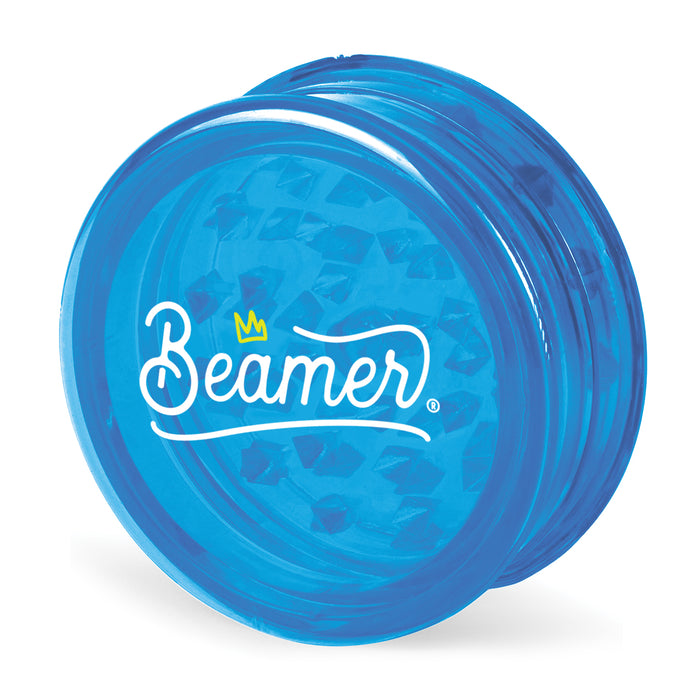 Beamer Virgin Acrylic 3-Piece 90mm Grinder W/ Storage Compartment - Crown Logo Design