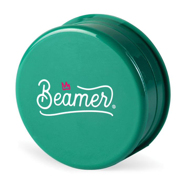 Beamer Virgin Acrylic 3-Piece 90mm Grinder W/ Storage Compartment - Crown Logo Design