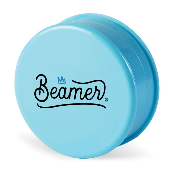 Beamer Virgin Acrylic 3-Piece 90mm Grinder W/ Storage Compartment - Crown Logo Design