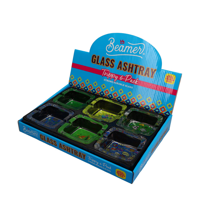 Beamer - Glass - Ashtray - Trippy Edition - Mixed Designs - 6-Ct Display