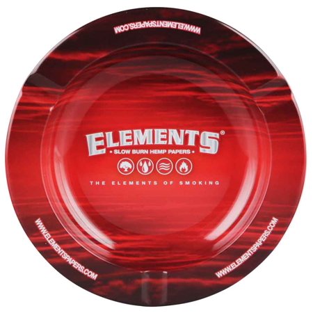 Elements Metal Ashtray, Red Color - 5.5" Diameter