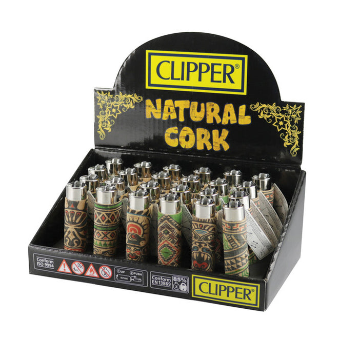 Clipper Cork Cover Cork Tattoo Lighters - 24-Count Display