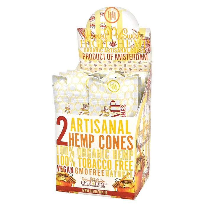 High Hemp Organic Artisanal Hemp Cones, Honey Pot Swirl Flavor - 15-Ct Display