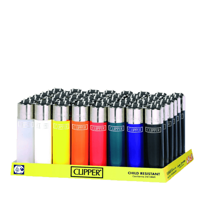 Clipper Solid Colors Lighters - 48-Count Display