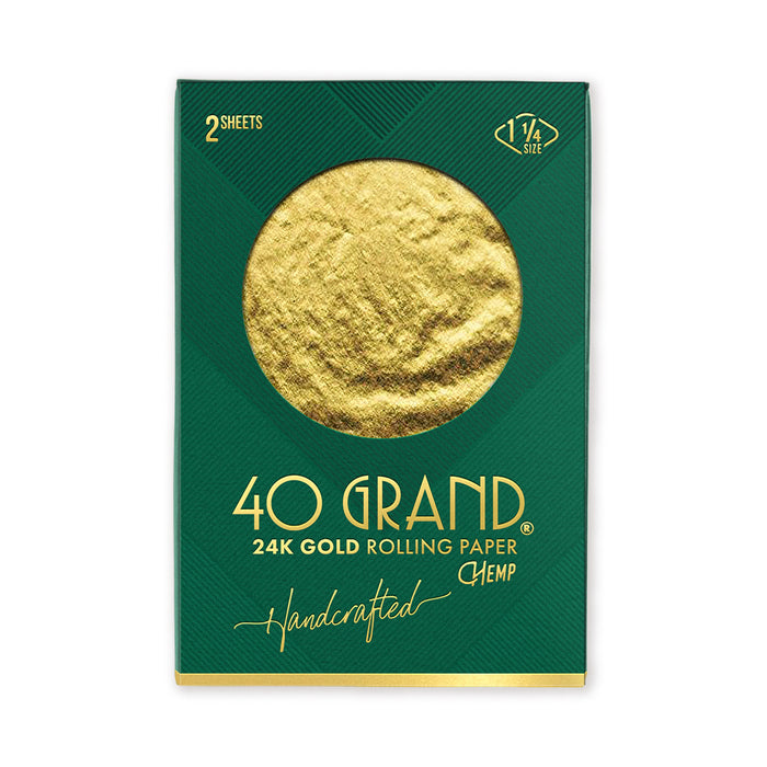 40 Grand 24 Karat Gold Rolling Paper - Ashes Gold Flakes - 2 Sizes Available