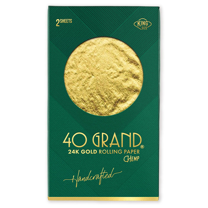 40 Grand 24 Karat Gold Rolling Paper - Ashes Gold Flakes - 2 Sizes Available