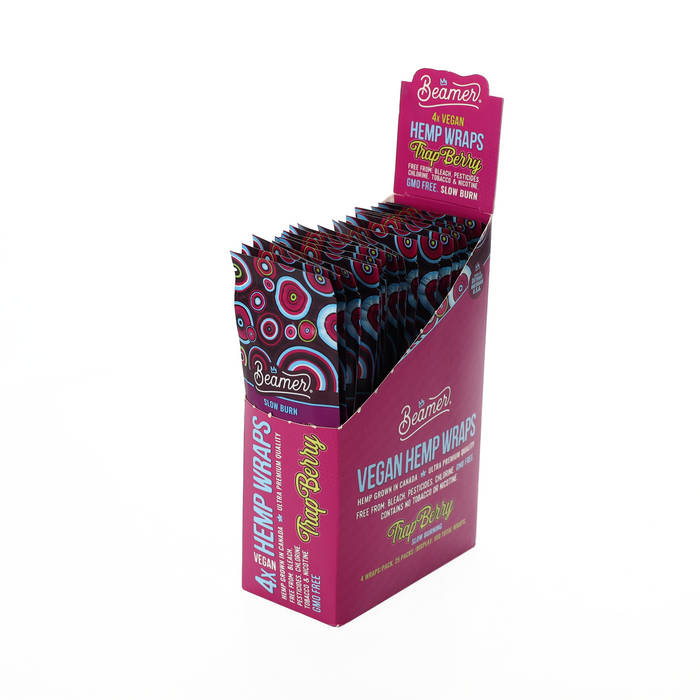 Beamer - Flavored Vegan Hemp Wrap - Non-GMO - Original Blunt Size - 4-Ct Packs - 5 Different Flavors