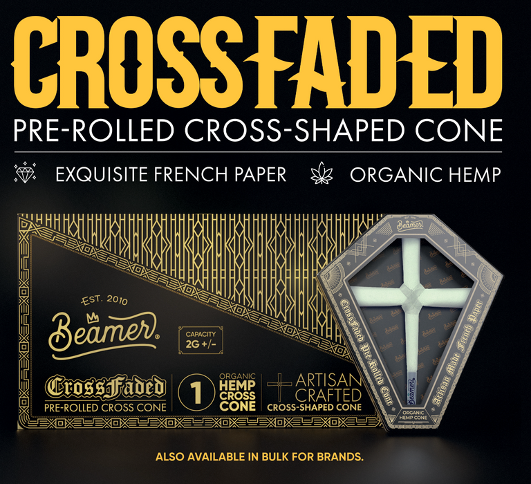 CrossFaded Pre-Rolled Cross-Shaped Cone - Exquisite French Paper