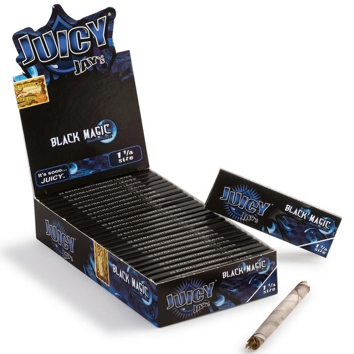 Juicy Jay's Black Magic Flavored 1 1/4 Size Rolling Papers - 24-Ct Display