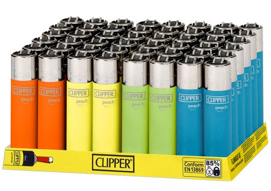 Clipper Micro Size Peach Colors Lighters - 48-Count Display