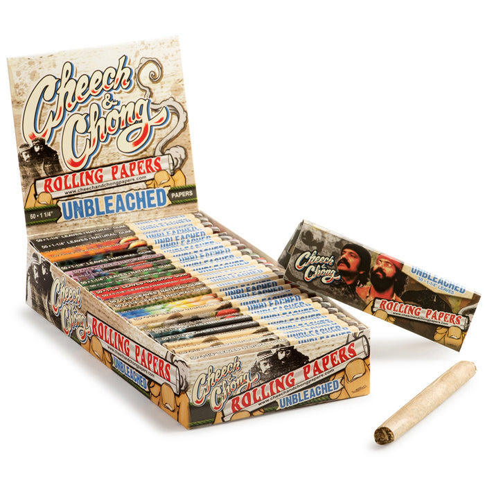 Cheech & Chong Unbleached 1 1/4 Size Rolling Papers - 25-Ct Display