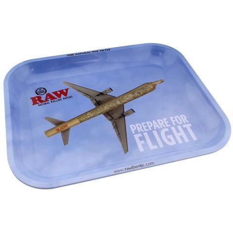 Raw Large Metal Rolling Tray, Flying Design - 13.5" x 11"