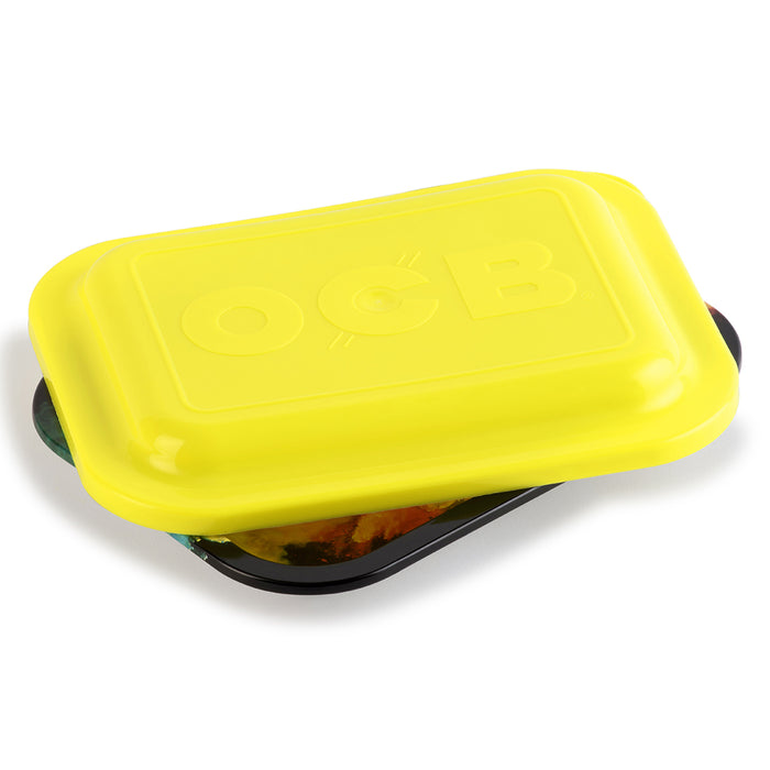 OCB Small Plastic Rolling Tray Lid, Yellow Color - 7.5" x 5.5"