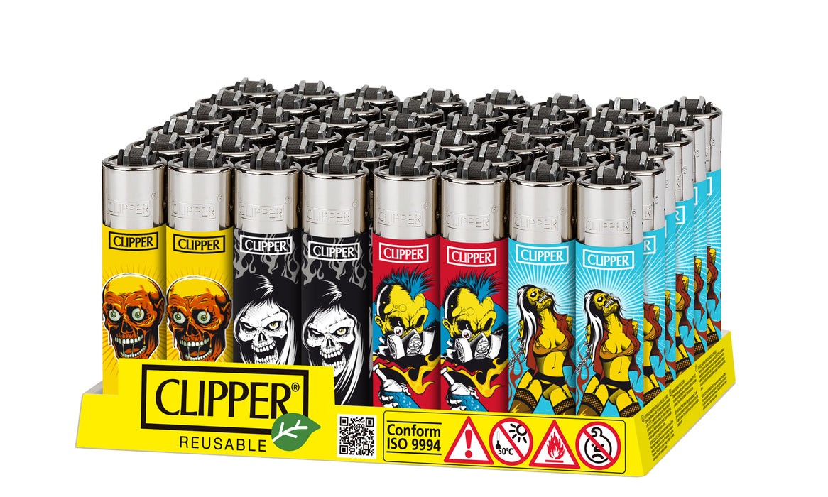 Clipper Skulls Collection Zombie Nation Lighters - 48-Count Display
