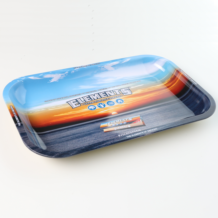 Elements Small Metal Rolling Tray, Original Blue Color - 10.75" x 7"