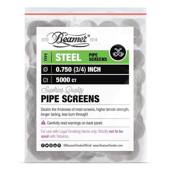 Beamer Double Thick Steel Pipe Screens, 0.750" - 5000-Ct Bag