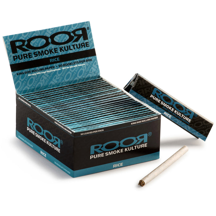 Roor Rice King Size Rolling Papers - 50-Ct Display