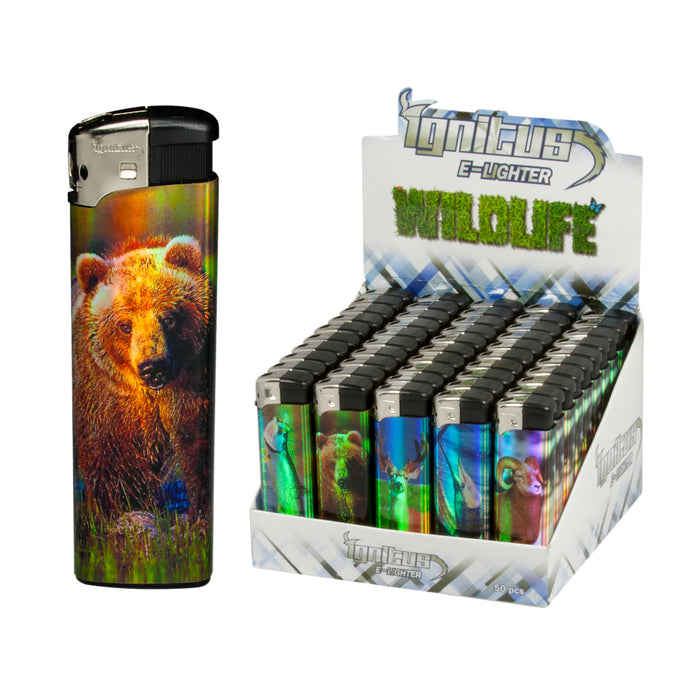 Ignitus Electronic Wildlife Design Lighters - 50-Ct Display