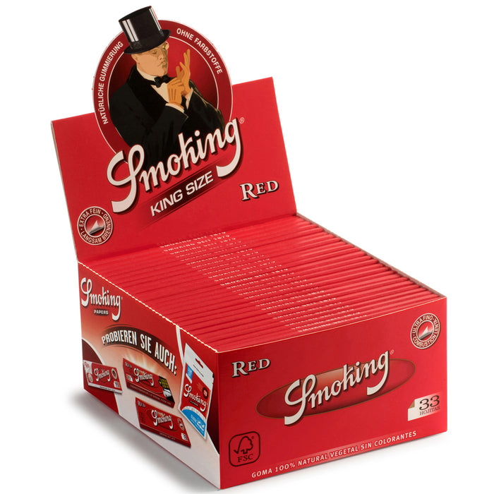 Smoking Red King Size Rolling Papers - 50-Ct Display