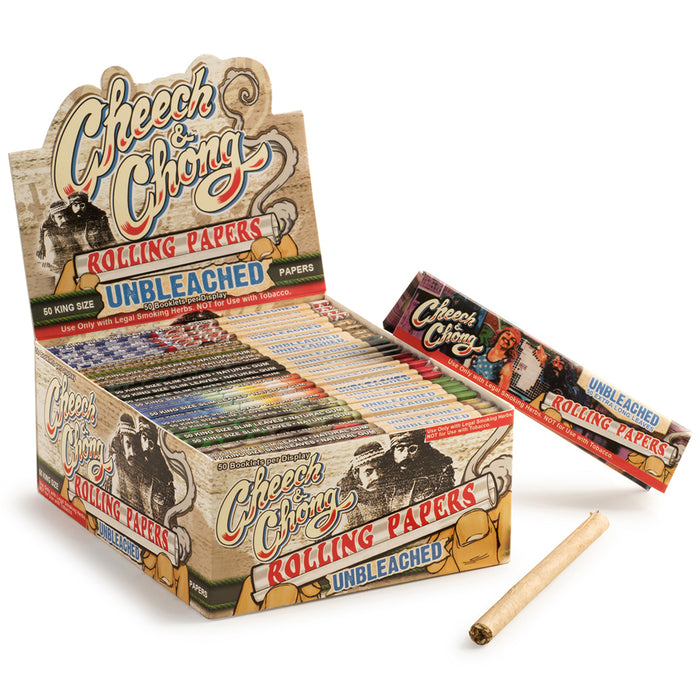 Cheech & Chong Unbleached King Size Rolling Papers - 50-Ct Display